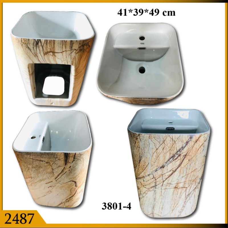 VANITY BASIN HALF DARK WOOD (2487)